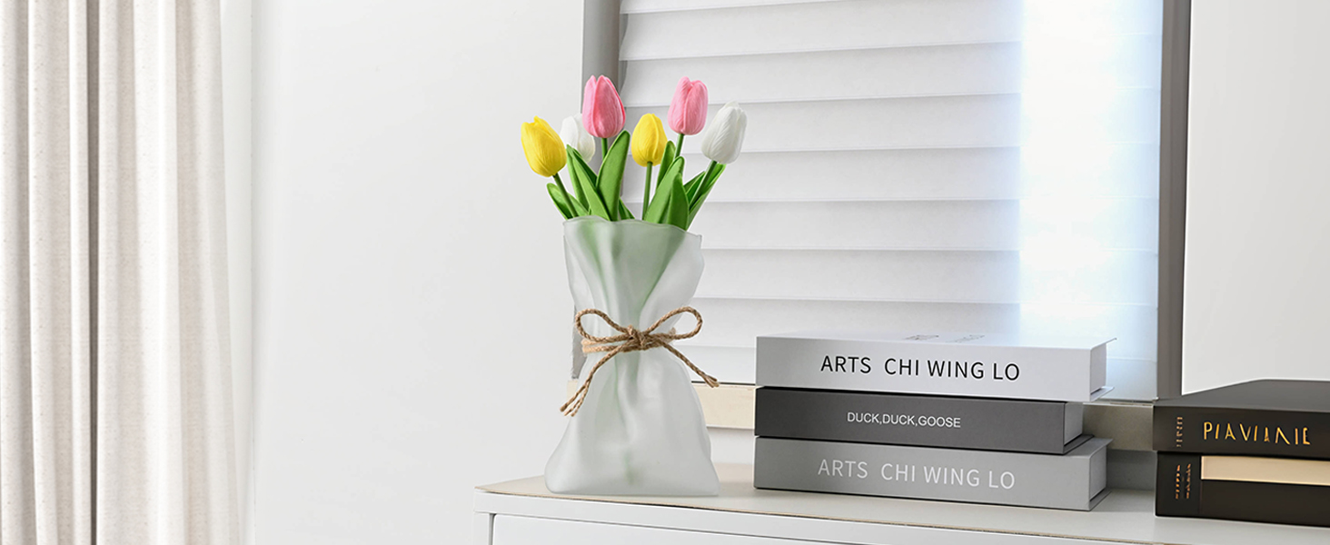oem/odm services kaitnax glass vase irregular shaped flower vase art decorative flower vase for wedding, dinning, bookshelf, home decoration or gift white affordable bulk deals