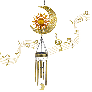 producer to buyer jyps sun moon solar wind chimes for outside crackle glass ball waterproof wind chimes outdoor clearance deep tone garden decor birthday unique gifts for women mom grandma windchimes gardening discounted pricing