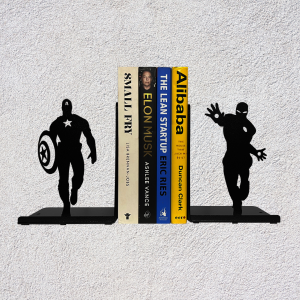 supplier direct superhero bookends | decorative bookends for shelves | non-skid book holders for shelves, table | unique home/office decor | heavy bookends| metal book ends| 7x5.5x4 inches each wholesale prices