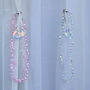 bulk purchase magnetic curtain tiebacks, 2 pack crystal beaded sun & moon pendants curtain sheer/drapery holdbacks, beaded curtain ties for window home decor (crystal ab) factory discount