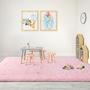 global sourcing merelax soft modern indoor shaggy area rug for bedroom livingroom dorm kids room home decorative, non-slip plush fluffy furry fur rugs comfy nursery accent floor carpet 2x3 feet, pink oem/odm services