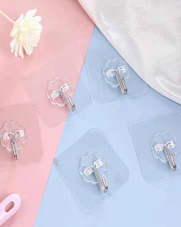 competitive pricing ddmy adhesive hooks wall hooks, 24 packs hooks for hanging transparent reusable seamless hooks 13.2lb(max), waterproof bathroom kitchen heavy duty self adhesive hooks one-stop wholesale