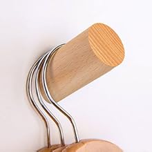 competitive pricing wood wall hooks, 4 pack coat hooks mounted rustic wooden heavy duty robe hook hat rack | for hanging bathroom towels clothes hanger (beech wood) one-stop wholesale