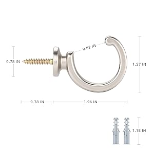 bulk purchase dess 4pack curtain holdbacks curtain tiebacks hooks wall mounted curtain hooks for window drapery/clothes/coat/hat/towel (silver) factory discount