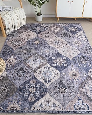 global sourcing modern washable area rug, 2x3 navy and grey small bath rug soft non-slip abstract entryway mat, indoor floor mat accent carpet for bathroom enterance oem/odm services