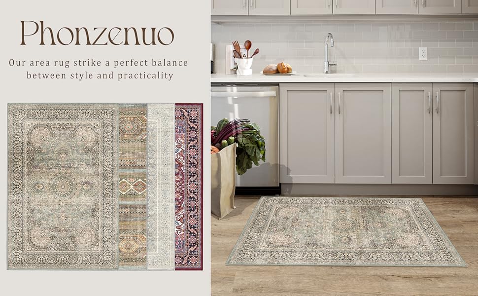 global sourcing 2x3 rug small washable rug distressed thin indoor entryway vintage rug low-pile floor carpet for entrance bedroom kitchen bathroom beige grey oem/odm services
