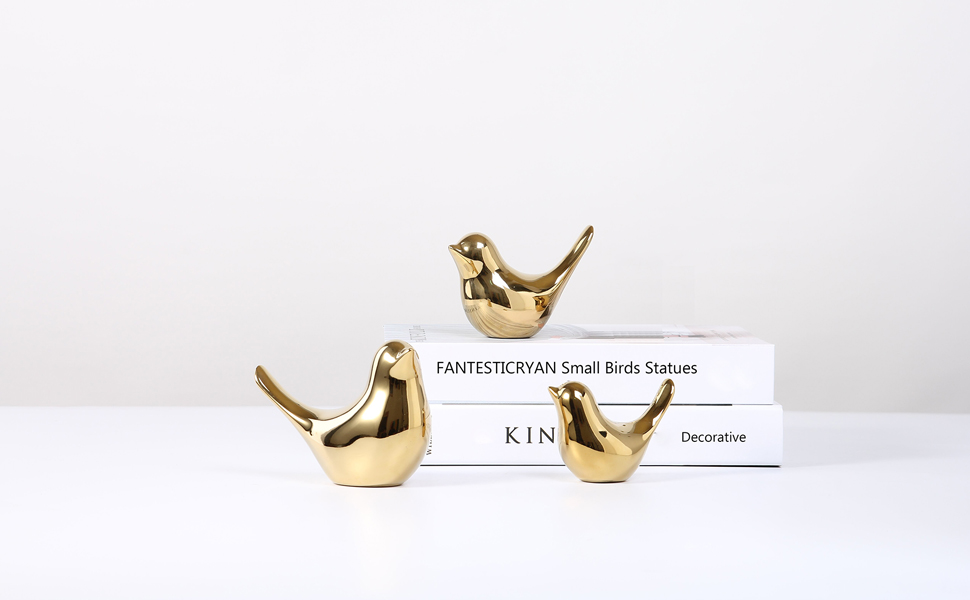 dropship from factory fantesticryan small birds statues gold home decor modern style figurine decorative ornaments for living room, bedroom, office desktop, cabinets mass production supply