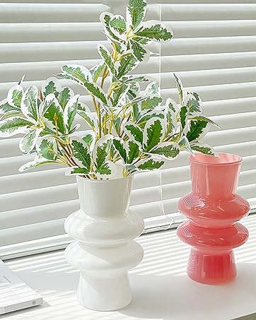 oem/odm services jspyfits glass hydroponic flower vase, 7 inches colored glass bubble vase for flower, three-layer glass funky vase for home/office/weddings/party table flower decor (milky green) affordable bulk deals
