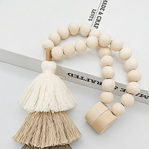bulk purchase 2pcs wooden bead curtain tiebacks, tassel curtain clasp magnetic curtain clasp, boho curtain tiebacks,curtain tiebacks no hole punching decorative (coffee) factory discount