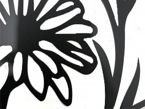 factory direct glamativity 4 pcs black abstract flowers metal wall art, 17 x 12'' minimalist floral single line wall décor, 3d textured sculptures, rustic nature wall art décor for living room, bedroom, study volume discount