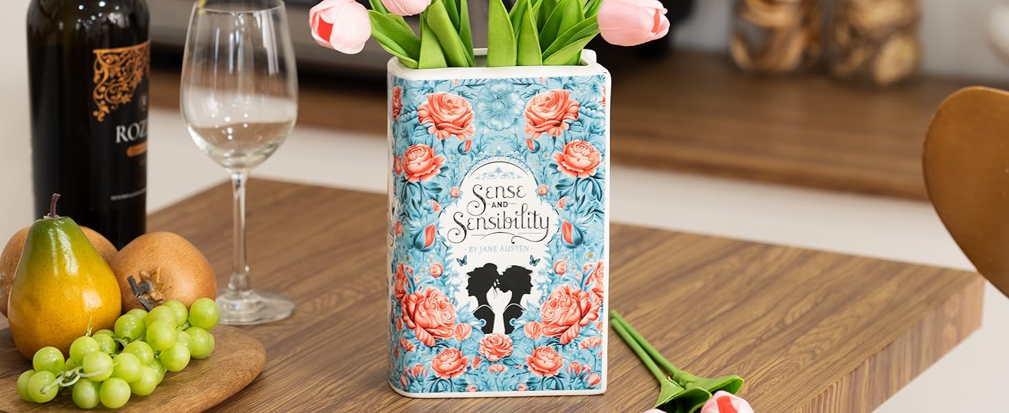 oem/odm services book shaped decorative vase ceramic vases for home decor vase for book lovers (sense & sensibility) affordable bulk deals