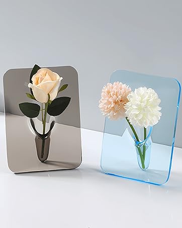 oem/odm services clear acrylic flower vase rectangular，acrylic frame vase ，art deco vase，decoration of consoles and various desktops，house warming gifts (clear) affordable bulk deals
