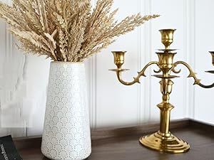 oem/odm services ceramic vase for decor, 6 inch+7.1 inch white flower vase for lego flowers, tulip and pampas grass, embossed farmhouse vases for centerpieces,home living room dining table office decor, arctic white affordable bulk deals