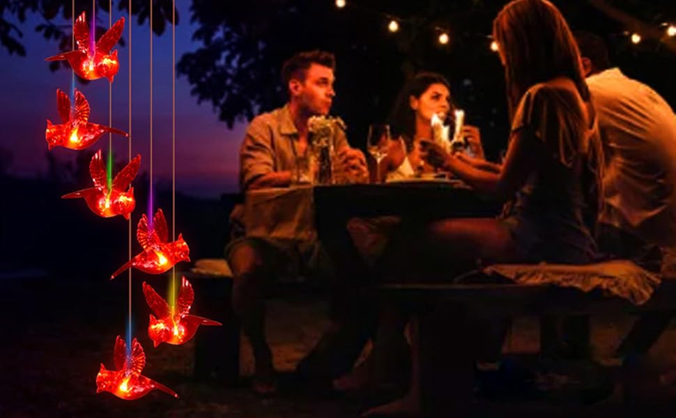 producer to buyer cardinal wind chimes, solar powered red cardinal bird wind chime wind moblie led light, spiral spinner cardinal windchime portable outdoor chime for patio, deck, yard, garden, home discounted pricing