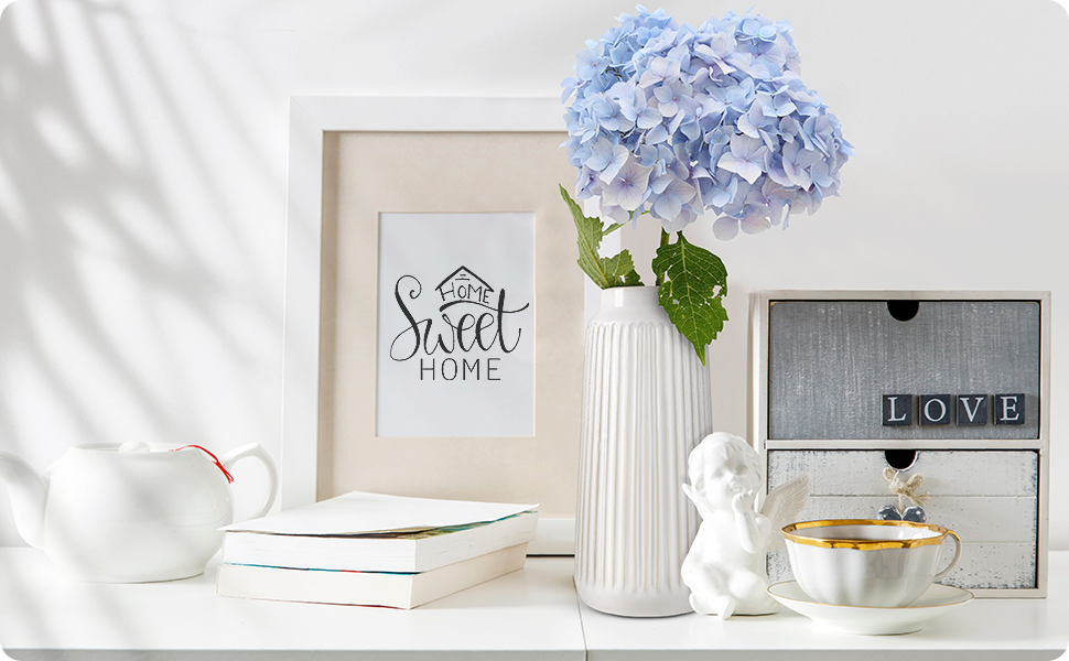 oem/odm services christmas vase decor, 9 inch white ceramic vase, flower vase modern, boho vases for pampas grass home decor, decorative white vases for flowers mantel, living room, off-white affordable bulk deals