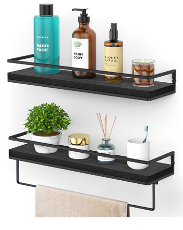 bulk purchase meangood floating shelves wall mounted set of 2, rustic wood wall storage shelves for bedroom,living room,bathroom, kitchen torched wood trade price