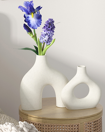 oem/odm services white vases for decor, heart shaped ceramic vase set of 2, nordic heart shaped vases, minimalist decorative vase for table centerpiece wedding dining living room office house decoration affordable bulk deals