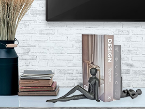 supplier direct ambipolar yoga-style black decorative bookends, cast iron book stand to hold books heavy duty, book stoppers for home decor, office desk, living room decor wholesale prices