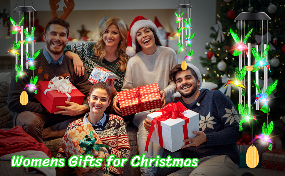 producer to buyer womens gifts for christmas birthday gifts for women mom grandma gifts hummingbird wind chimes solar lights for outside outdoor yard home house patio garden gardening decor gifts for mom sister discounted pricing