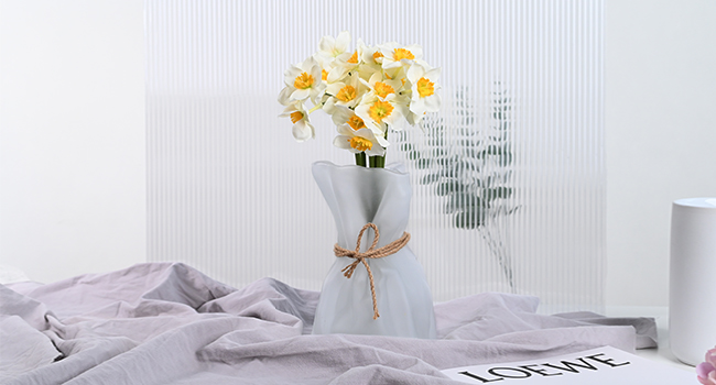 oem/odm services kaitnax glass vase irregular shaped flower vase art decorative flower vase for wedding, dinning, bookshelf, home decoration or gift white affordable bulk deals