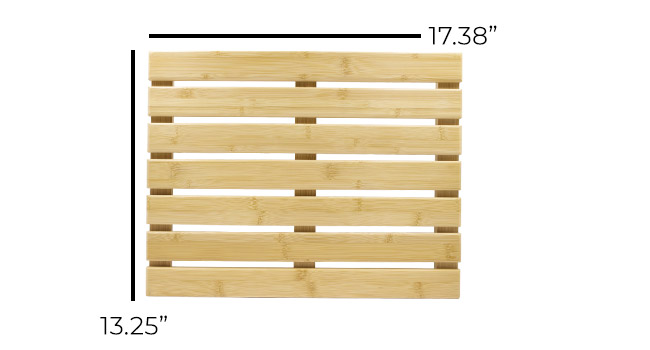 manufacturer direct palm naki bamboo bathmat - 100% natural wooden floor mat - non-slip, sustainable - modern asian design - perfect for bathroom & spa (21x14) trade price