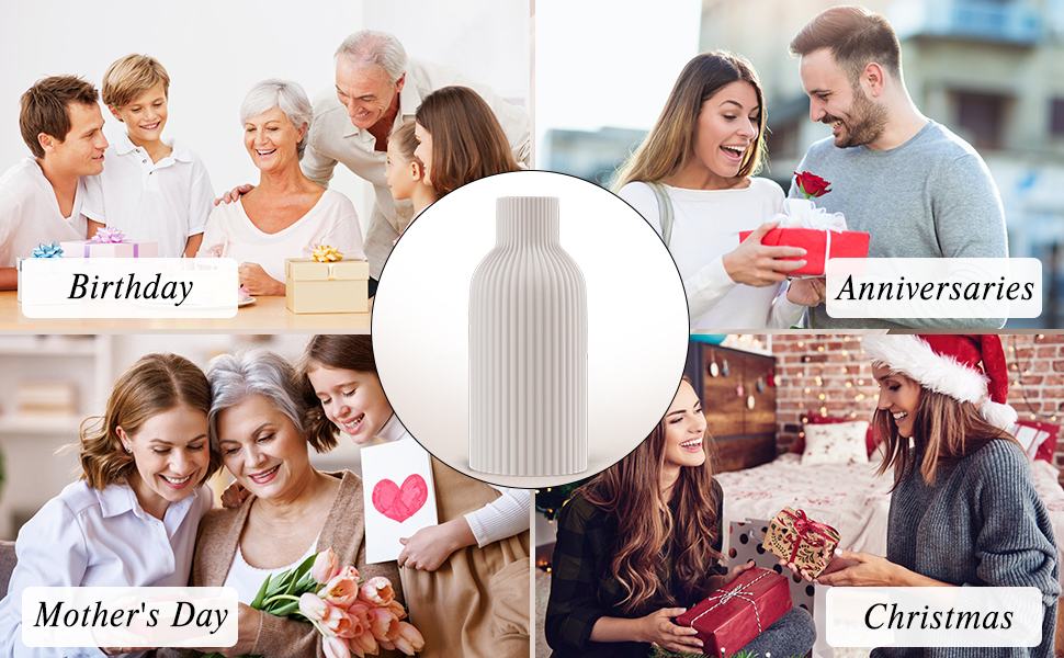 oem/odm services vase, white ceramic flower vase, minimalist modern home decor, matte finish pampas grass vase for table, fireplace, shelf, mantel, entryway and centerpieces affordable bulk deals