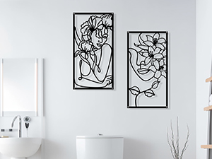 factory direct zzbakress 4 pcs metal minimalist abstract woman and flower wall art single line drawing art decoration minimalist home hanging wall art decor for bedroom kitchen bathroom living room (style1, gold) volume discount