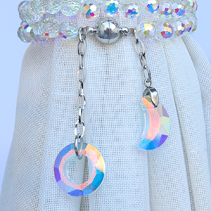 bulk purchase magnetic curtain tiebacks, 2 pack crystal beaded sun & moon pendants curtain sheer/drapery holdbacks, beaded curtain ties for window home decor (crystal ab) factory discount