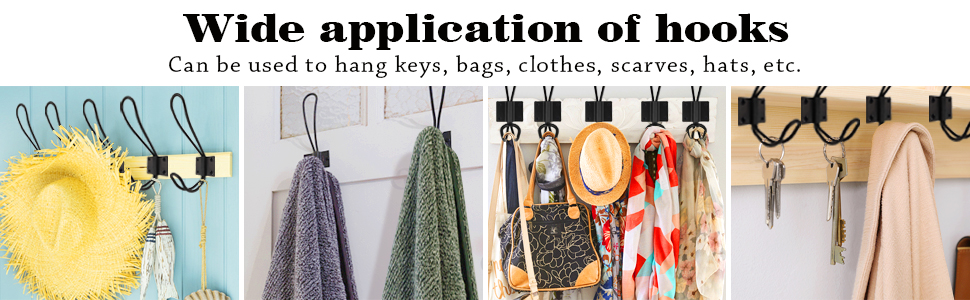 competitive pricing rustic entryway hooks-12 pack farmhouse hooks with metal screws included, black decorative wall mounted rustic coat hooks rack, double vintage organizer hanging wire hook clothes hanger one-stop wholesale